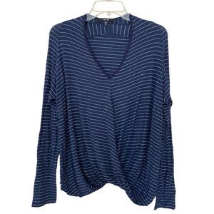 Red 23 Navy Stripe Long Sleeve Top